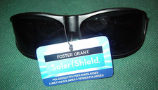 Solar Shield Classic Polarized Fit Over unisex Sunglasses Black Frame, lens. new