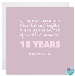Wedding Anniversary Card 18 Years Eighteen 18th Husband Wife 6 574 Days Married Ebay Wedding Anniversary Card 18 Years Eighteen 18th Husband Wife 6 574 Days Married Ebay