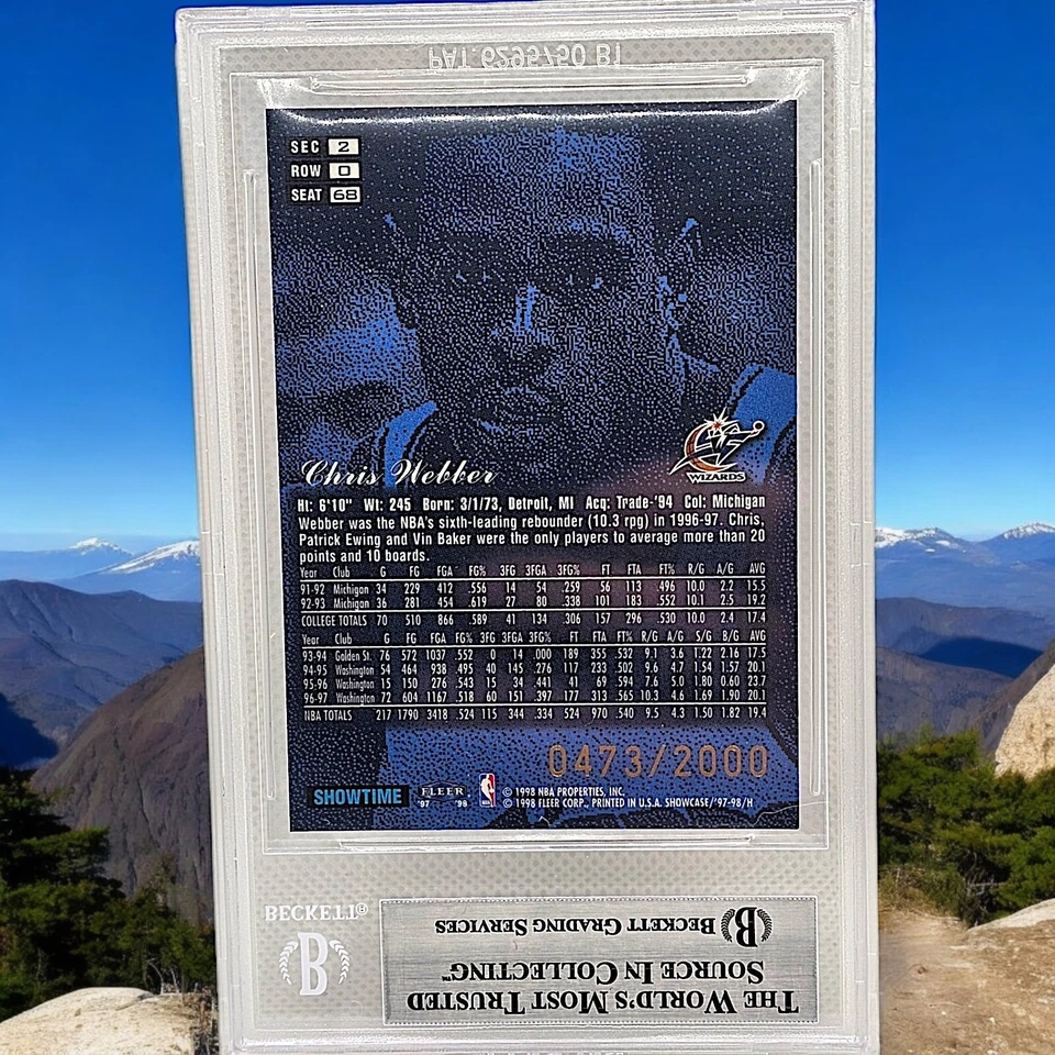 Flair Showcase Legacy Collection 1997-98 Chris Webber fila 0 #68 BGS como nuevo 9 NBA Foto 2 de 3