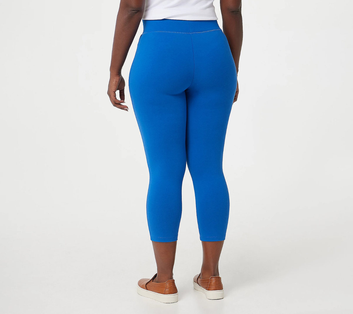 LOGO Layers by Lori Goldstein 1X Tall Cropped Leggings Alabaster