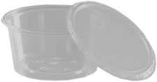 100 Rundbecher "PP" Feinkostbecher Verpackungsbecher Salat mit Deckel 250ml klar