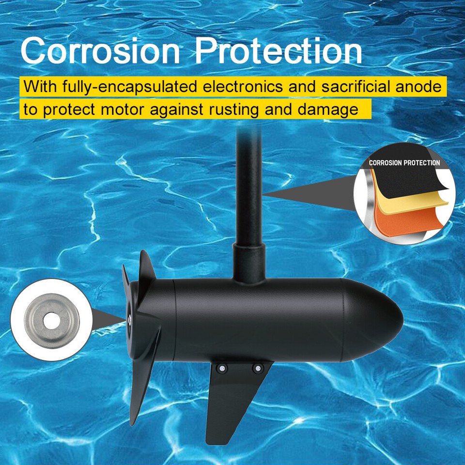 Black Haswing 24V80LBS 54" Bow Mount Trolling Motor&Foot Control&Quick