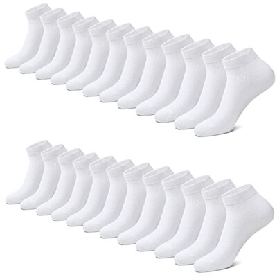 #ad 3 12 Pairs Mens Plain Solid Cotton Sports Ankle Athletic Socks Low Cut Size 9 13 $17.88