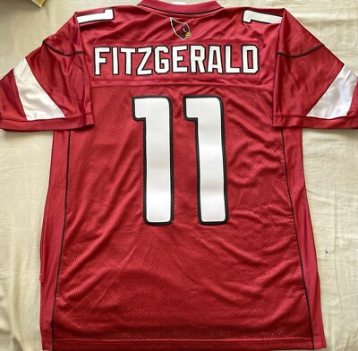 Larry Fitzgerald Arizona Cardinals authentic Reebok stitched red L