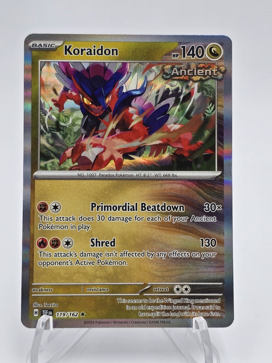 koraidon pokemon card value holographic Pokemon Koraidon 119 Holo Temporal Ancient Nm