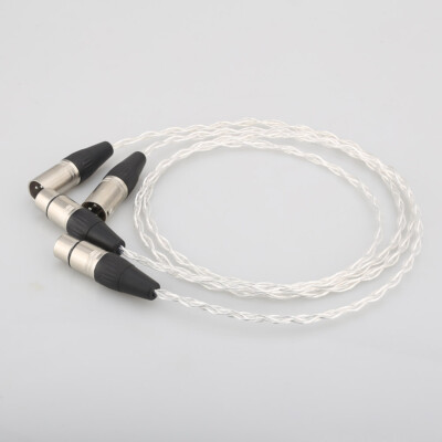Pair 4AG OCC Silver Plated Balanced XLR Cable Microphone Audio Interconnect Wire