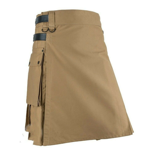 Kilt Scozzese-Vestito Uomo Vintage Gotico Steampunk Patchwork Tasca - Foto 6 di 13