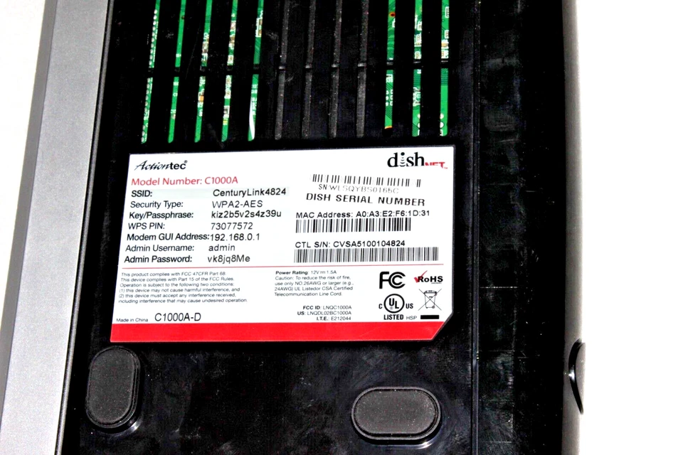 Dish Wi-Fi Internet Modem C1000A With USB/Ethernet/DSL/Phone Jacks - Image 3 of 3