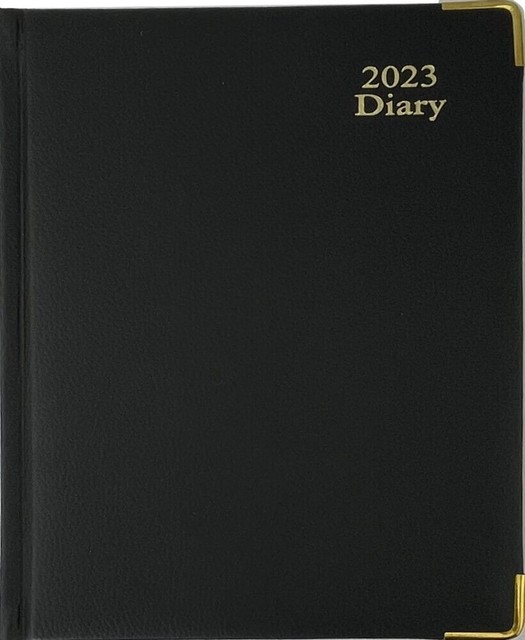 2023 DATS A5 ELITE Diary Planner Day to Page DTP BLACK Cover with Gold Edge 2023 DATS A5 ELITE Diary Planner Day to Page DTP BLACK Cover with Gold Edge
