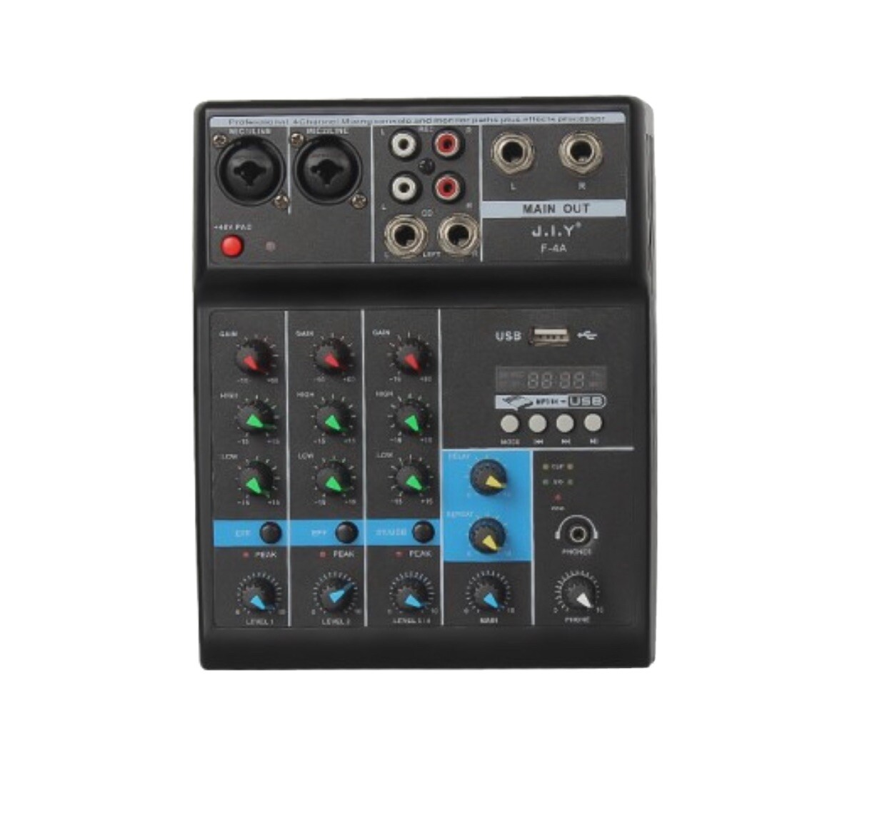 Table de mixage 4 canaux avec processeur d'effets intégré de couleur noire