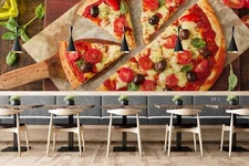 3D Pizza Self-adhesive Removeable Wallpaper Wall Mural Sticker 29