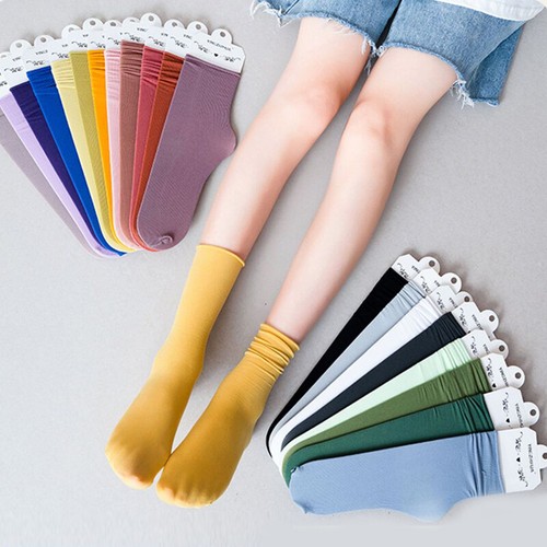 Lot De 5 Chaussettes Genou Pour Femme - 20 Deniers, Nylon Transparent, Large Ceinture élastique, Confortables