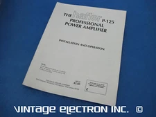 NOS HAFLER P-125 (P125) Professional Power Amplifier MANUAL (Original)