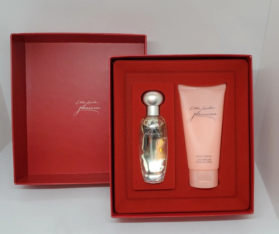 Juego de regalo de dúo cautivador Estee Lauder 'PLEASURES' ~ 1 OZ EAU DE PARFUM y loción de 2,5 oz nuevo en caja Foto 3 de 4
