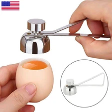 Stainless Steel Egg Topper Cutter Shell Opener Boiled Raw Egg Cracker Knocker 1X