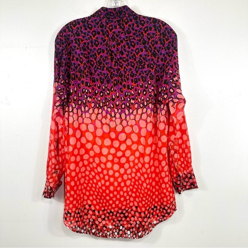Yves Saint Laurent Vintage Buttondown Leopard Print Collar Oversize Shirt FR 38 - Picture 2 of 9