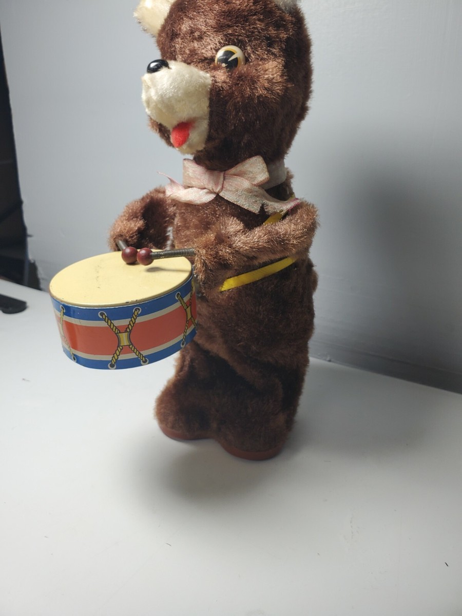 AMERICAN DRUMMER BEAR ヴィンテージ Vintage Japan Wind-up Tin Toy DRUMMING Bear Snare Drum at