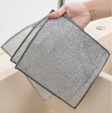 5pcs Multifunctional Non-Scratch Wire Dishcloth Kitchen Rag Wet Dry Clean