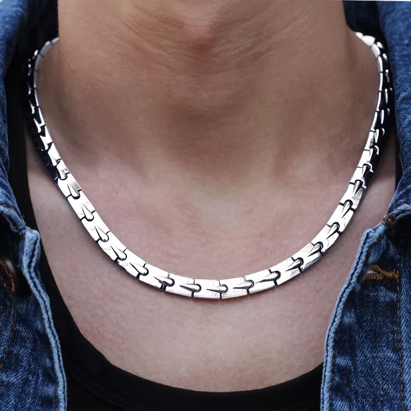 Large Box Link Titanium Necklace Chain - TitaniumStyle.com