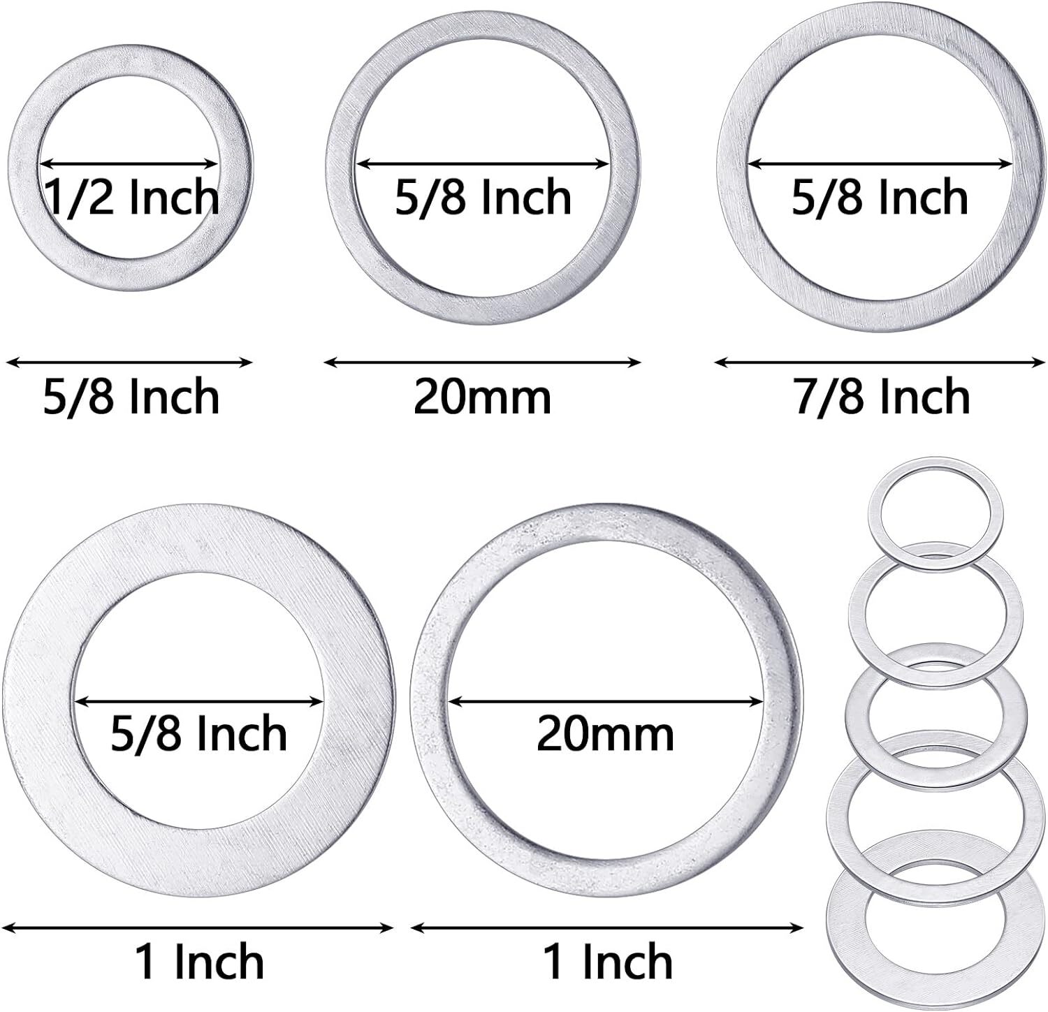 20 Pcs Saw Blade Bushing Set Saw Blade Adapter Ring Saw Blade Spacer, 1