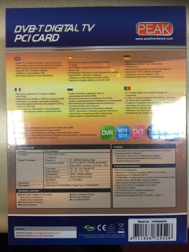Scheda PCI Sintonizzatore DVB Singolo Peak - Foto 2 di 2