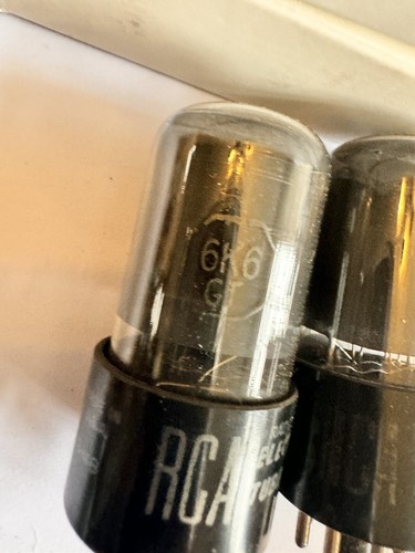Pair 6K6-GT/G Smoke Gray Glass NOS Power Amplifier Tubes For fender Reverb - Picture 3 of 5