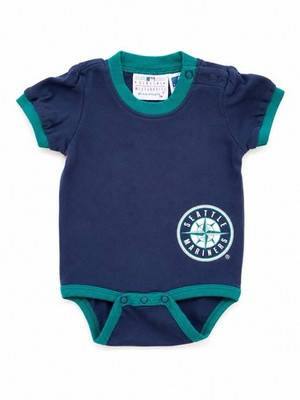 Kid Athlete MLB Seattle Mariners Logo Cotton Bodysuit  3-6M Blue/Green