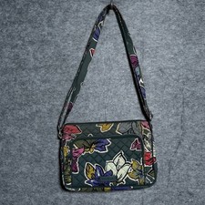 Vera Bradley Crossbody Bag Women OS Quilted Cotton Green Floral Pattern