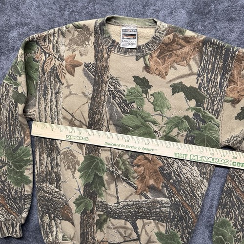 Vintage Jerzees Outdoors Sweatshirt Youth XL Camo Crewneck Pullover Hunting 90s - Picture 6 of 10