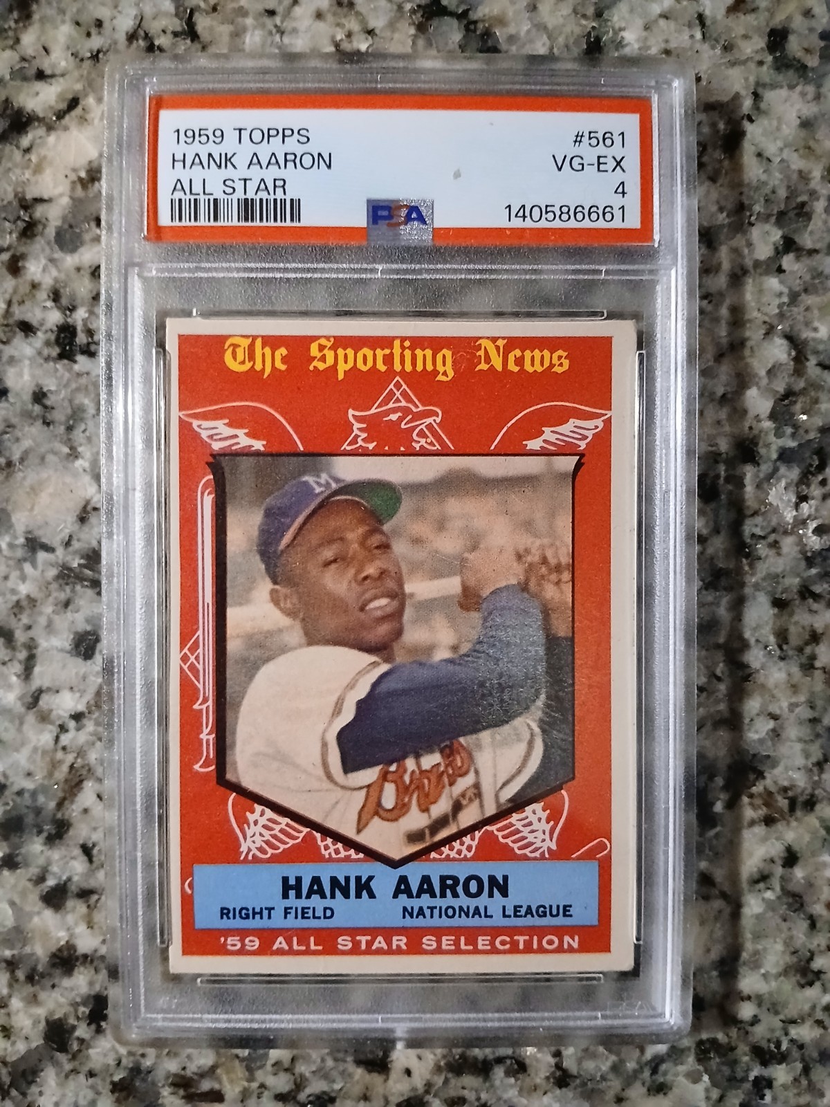 1959 TOPPS #561 Hank Aaron All Star, Fresh Grade PSA 4 VG-EX, HOFer.