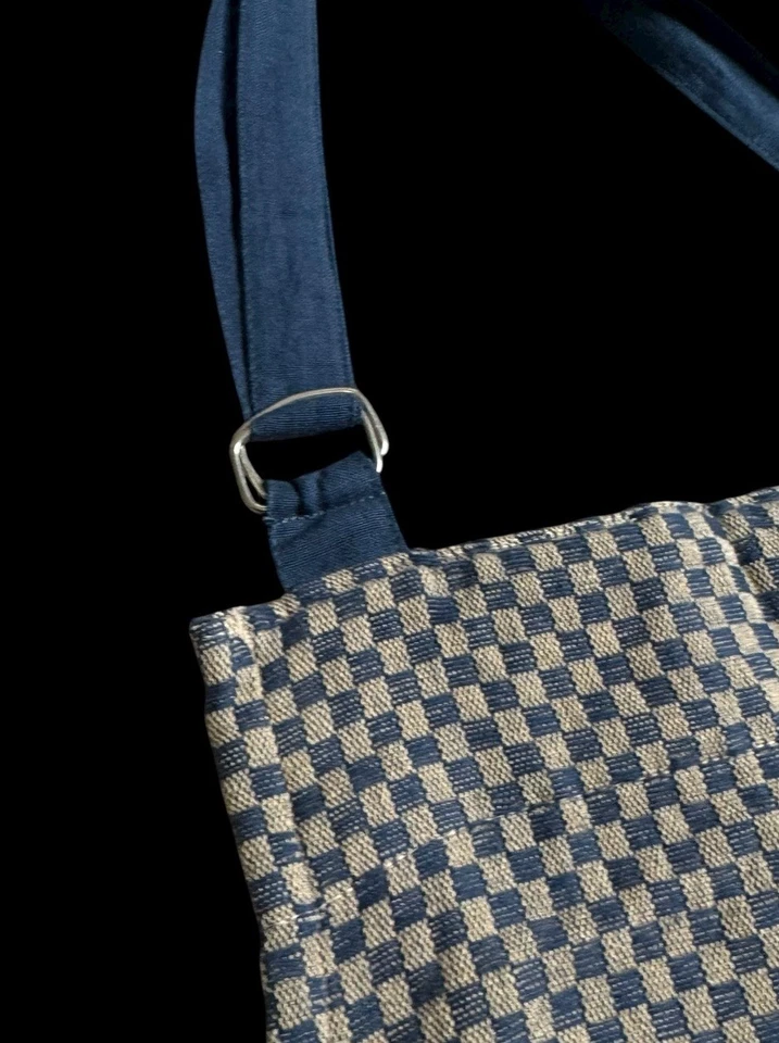 Vintage Kay Dee Designs Apron Deb Strain Fabric House Border Checkered Cottage - Image 3 of 4