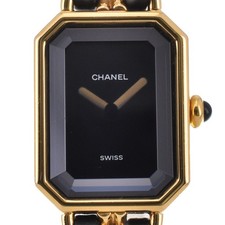 CHANEL Premiere L H0001 Gold Plated / Leather Quartz Ladies Watch C#144220