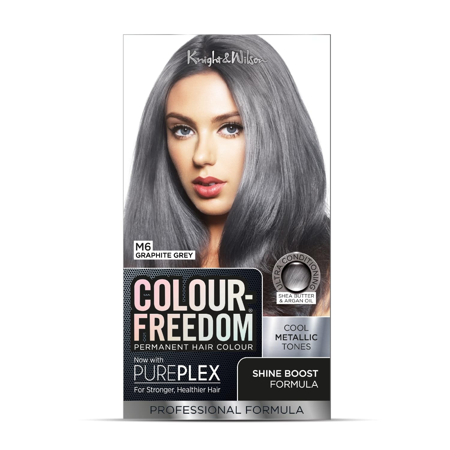 Metallic Graphite Grey Hair Dye with PurePlex for Ultra Glossy Radiant Color