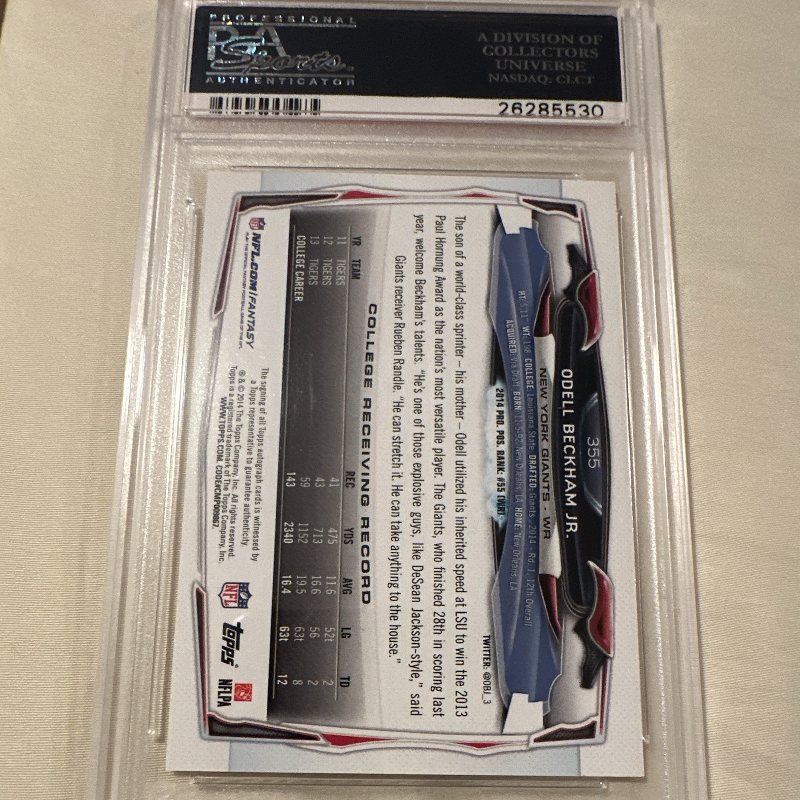 Topps 2014 Topps Odell Beckham Jr. #355 Rc New York Giants NFL Football view 2