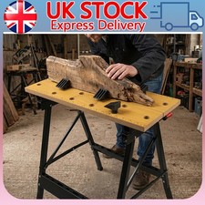 Foldable Wooden Workbench Bench Work Portable Clamping Folding Worktop Table DIY