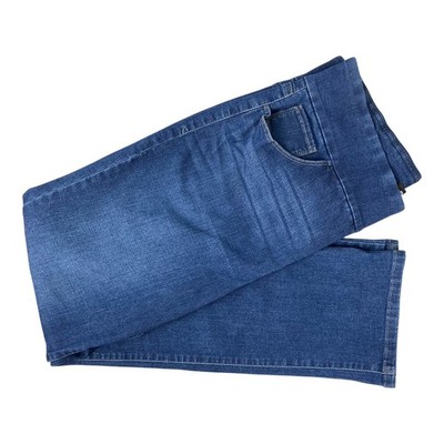 Bandolino Tummy Toner Jeans Womens 14 Blue High Rise Straight Stretch 34x30 Nice