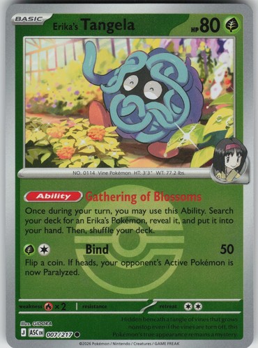 Erika's Tangela (Poke Ball) Reverse Holo 007/217 Mega Evolution Ascended Heroes