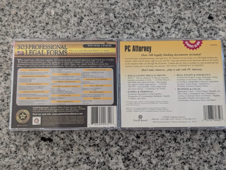 PC Attorney + 303 Legal Forms CD-ROMs – Vintage Legal Software (2000, 2002) - Image 2 of 4