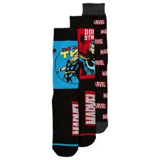 Bioworld Adult Mens 3 Pair Crew Socks Set Marvel Avengers Thor Dr Strange