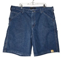 Lee Mens Carpenter Denim Shorts Blue Size 42 Relaxed Fit Workwear Utility