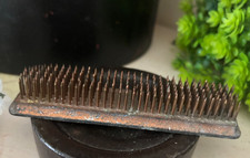 Vtg 4.5" RECTANGULAR Brass Copper Metal Pin Spike FLOWER FROG EPHEMERA DISPLAY