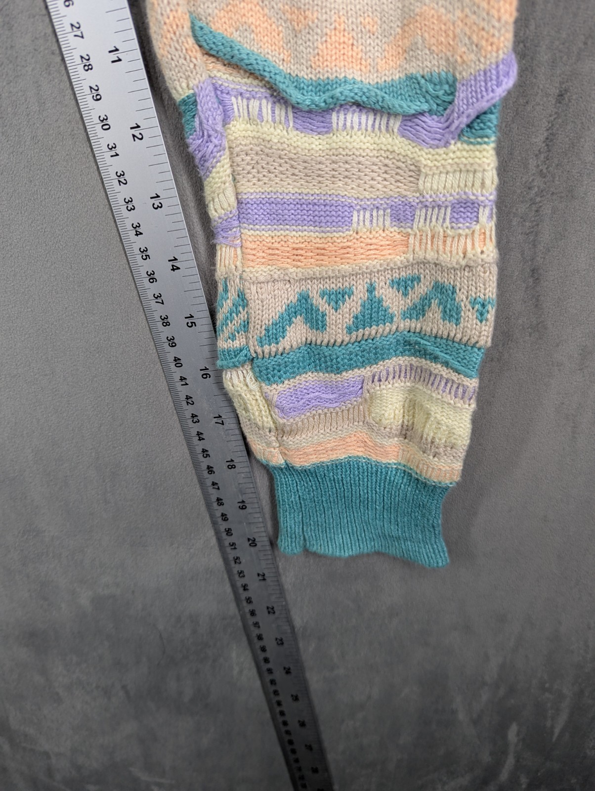 Forever 21 Coogi 90s Style 3D Cable Knit Crop Sweater Pastel Medium Purple Green image 9