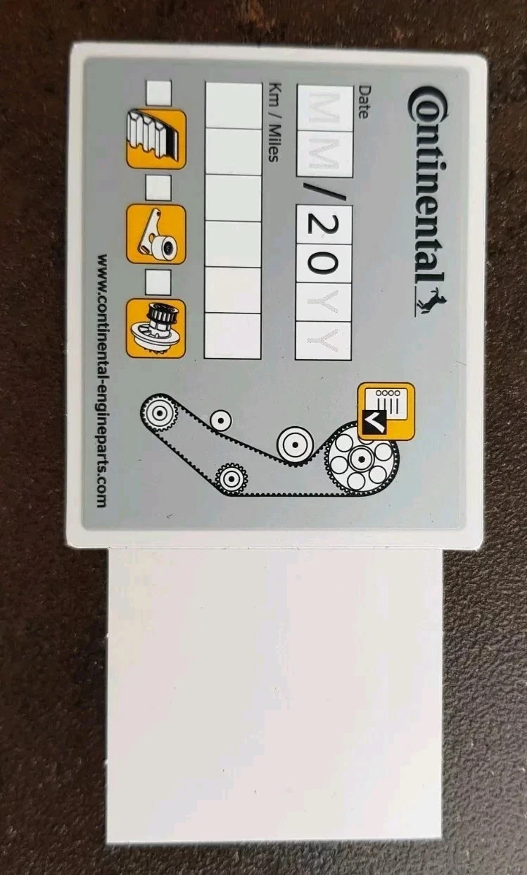 1x Original Continental Zahnriemenwechsel Serviceaufkleber Aufkleber Sticker 2