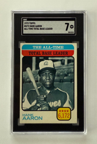 1973 Topps #473 Hank Aaron HOF All Time Total Base Leader SGC 7 NM - Picture 1 of 2