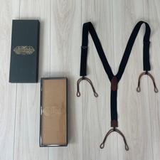 RRL Ralph Lauren Suspender Casual Formal Logo Leather with Box Men's Excellent