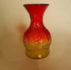 Blenko Glass Joel Philip Myers #6945 Swirl Amberina Vase Rare Signature