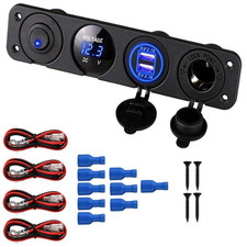 Auto Ladegerät Dual USB 12V Zigarettenanzünder Adapter LED Voltmeter