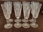 WATERFORD LISMORE 70's era Crystal Champagne Flute Glasses 7 1/4'' Tall Set Of 8