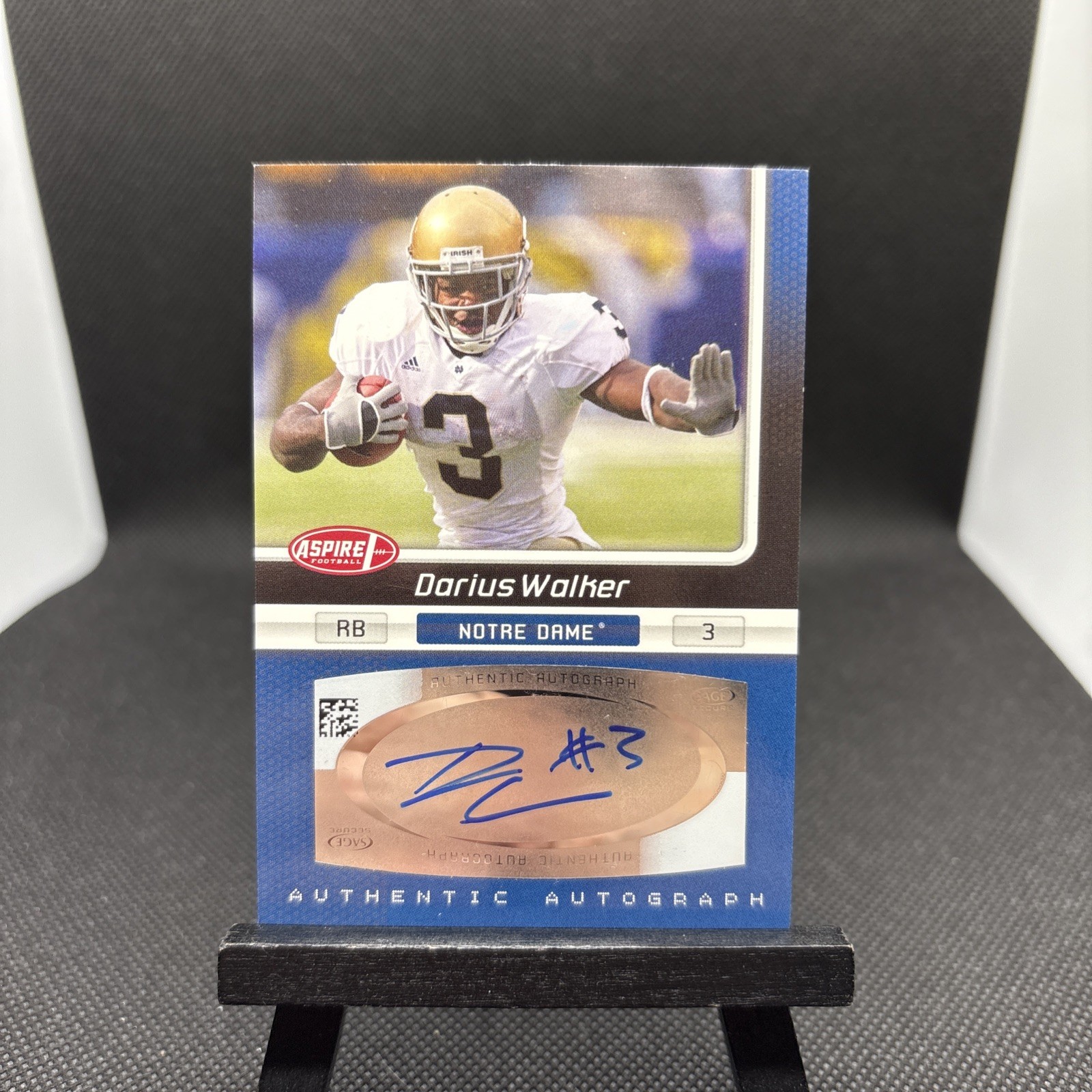 DARIUS WALKER- Card 17R Sage Authentic Autograph 2007 Rookie NEAR MINT 