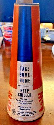 A & W ROOT BEER megaphone waxed paper drinking cup 1950's or early 60's 9.5''x 4''